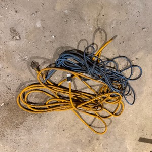 Lot of Yellow and Blue Extension Cords