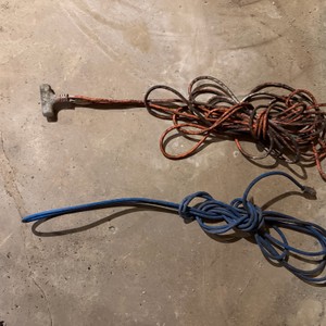 Lot of Extension Cords and Corded Utility Light