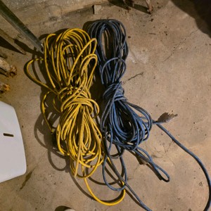 Lot of Yellow and Blue Extension Cords