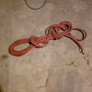 Red Rubber Air Hose with Quick Connect Fittings