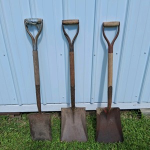 Lot of 3 D-Handle Square Point Shovels