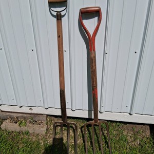 Lot of 2 D-Handle Garden Pitchforks