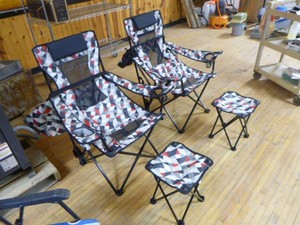 2 Ozark Trail Folding Outdoor Chairs with Footrests