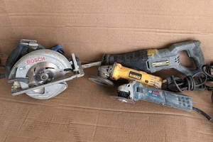 Bosch Saw & Angle Grinder, DeWalt Grinder, Performax Reciprocating Saw