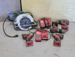 Makita corded circular saw, Milwaukee cordless drills, impact drivers & chargers