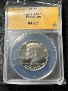 1976-S US PROOF KENNEDY HALF DOLLAR ANACS PF67
