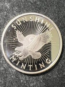 1 TROY OZ .999 FINE SILVER SUNSHINE MINTING ROUND
