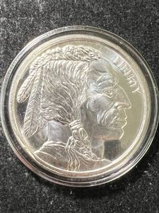 1 TROY OZ .999 FINE SILVER BUFFALO INDIAN ROUND IN AIRTITE