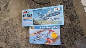 plastic military model kit lot vintage rb-66a f-89 scorpion destroyer 179 182