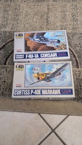 148 military model aircraft lot Curtis p-40e warhawk f4u-1a Corsair