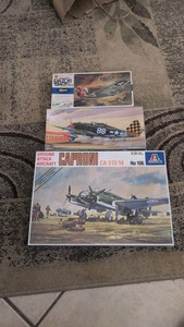 172 military plastic model kit ww p-47d razorback caproni ca-313 lot of three