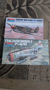 148 military aircraft model kit tiger shark p-40b thunderbolt p-47d lot