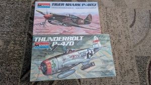 148 military aircraft model kit tiger shark p-40b thunderbolt p-47d lot