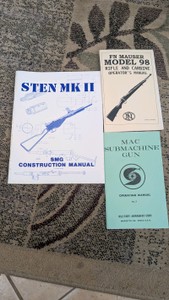 collectible gun manuals Mac submachine gun kar 98 Sten mkii construction manual lot