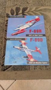 17 2. vintage military aircraft model lot hobbycraft f-89h and d scorpion all-weather night fighter