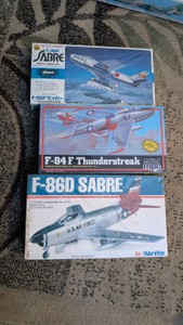 172 lot military plastic model kits f86d saber f-84f thunderstreak, Japan, United States Air Force