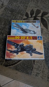 172 German world war II axis dernier d0217k1 focke wulf fw190d9 lot of two italeri