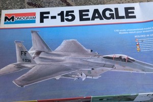 148 monogram f-15 eagle military plastic model fighter jet complete opened