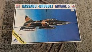 148 dassault-Brieguet mirage 5 fighter jet plastic model kit vintage scalecraft esci