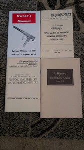 military technical manual lot and gun lover literature 45 automatic 1911 .30 BAR Browning a2
