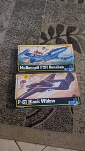 172 2. military aircraft fighter model kit MPC McDonnell f2h banshee p-61 Black widow