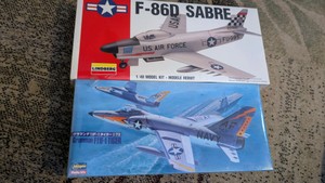 172 plastic model kit lot military North American f-100d super saver f-86d saber minicraft Lindbergh