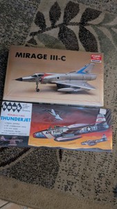 172 military aircraft model kit lot minicraft mirage 3-c Republic thunderjet f84g hawk number 505