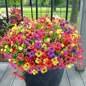 Yastouay Artificial Flowers for Outdoors, 36 Bundles UV Resistant Artificial Outdoor Flowers, Realistic Fake Outdoor Flowers Plant Faux Flowers for Outdoor Planters Front Porch Patio Window Box