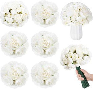 XunYee 85 Pcs White Artificial Peonies Faux Silk Flowers Bulk for Vase Spring Vintage Faux Peony Bouquet Florals Stems Arrangements for Wedding Table Centerpiece Farmhouse Birthday Vase Filler