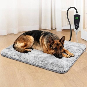 GOLOPET Large Dog Heating Pad 36x24 in with Smart Thermostat Switch and Power Line Protection Tube,Obtained MET and UL Dual Certification,Waterproof Pet Heating Pad with Long Velvet Cloth Cover