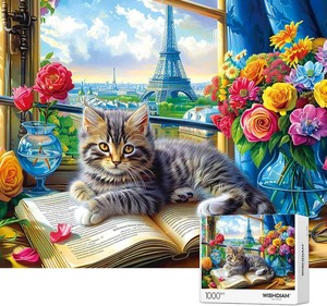 Jigsaw Puzzles 1000 Pieces - WISHDIAM Puzzles for Adults - Cats Kitten Pets Animal Lovers Impossible Hard Difficult Challenging Puzzles for Home Decor Birthday Party Gifts Toy (Shadow of Paris)