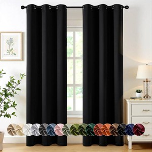 MIULEE Blackout Curtains for Bedroom Living Room 2 Panels, Thermal Insulated Room Darkening Drapes Grommet Noise Reducing Light Blocking Window Treatments 84 Inches Long 40x84 Inch Black