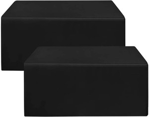 HolidayIdeas 2 Pack Fitted Tableclothes - 60 x 30 Inch - Black Rectangle Tablecloths for 5 Foot Tables, Fabric Table Cover Protector for Parties, Holiday Dinner, Wedding, Trade Show
