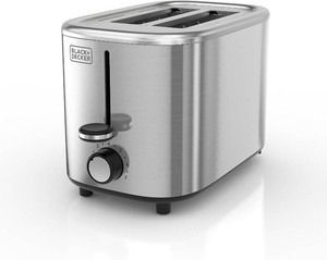 BLACKDECKER  2-Slice Toaster with 7 Toast Shade Settings, Extra-Wide Slots for Bagels, Stainless Steel Exterior Finish