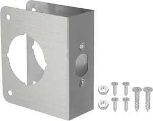 PATIKIL Door Reinforcement Plate, 1 Set Doors Reinforce Repair for 1-34 Thick Door 4-12 Size Door Knob Lock Latch Deadbolt Cover Plate Home Security, Silver