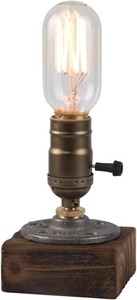 Vintage Table Lamp, Industrial Dimmable Nightlight Steampunk Desk Lamp with E26 Lamp Holder for Bedroom Living Room Home Art Display Cafe Bar Studio Antique Decor(Without Bulb)