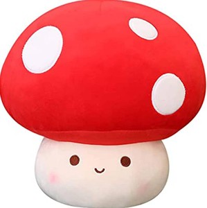 WeBingo Mushroom Plush Pillow, 12 Inch Cute Large Mushroom Decor Stuffed Animal Plushies Stuffy for Girl Boy Kid Adult, Giant Big Jumbo Soft Toy Gift for Birthday Christmas Valentines Day