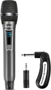 Wireless Karaoke Microphone, No Delay Handheld Microphone System with Rechargeable Receiver, Suitable for Singing, Teaching, Church, Weddings, and DJ Events (Black, 1 Microphone)
