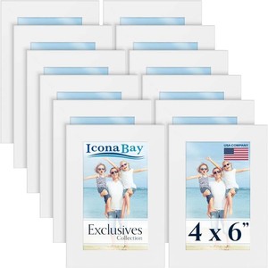 Icona Bay 4x6 Picture Frames (White, 11 Pack), Sturdy Wood Composite Photo Frame 4 x 6, Sleek Design, Table Top or Wall Mount, Exclusives Collection