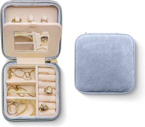 Benevolence LA Plush Velvet Travel Jewelry Box   Featured in Oprahs Favorite Things   Jewelry Organizer Case with Mirror   Birthday Gifts for Women   Pink