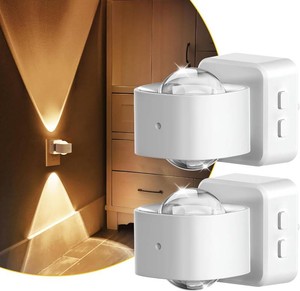L LOHAS LED Night Lights Plug into Wall, Night Light Projector, Dusk to Dawn Sensor, Rotating White Nightlight for Kids, Soft White Ambient Lighting for Bathroom, Gaming Room, Gifts,2 Pack