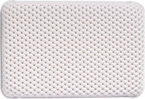 OSVINO Bath Pillow Thick Comfy Drainage for Jetted Tub Spa Cushion with 8 Suction Cups, White, 7.5x11.5x2