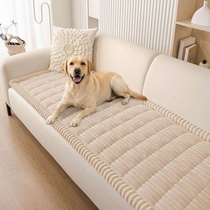 Smiry Couch Cover for Dogs, Non Slip Washable Sofa Protector for Pets, Soft Furniture Cover for Pet, Stylish Sofa Covers, Cozy Protect Against Fur, Dirt & Everyday Messes (Apricot, 27.6 x 47)