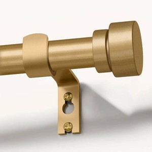Lootkell Modern Gold Curtain Rods for Windows 66 to 120 Inches Adjustable Length Heavy Duty 1 Diameter Window Curtain Rod with Decorative Finials for Outdoor Bedroom Kitchen Living Room