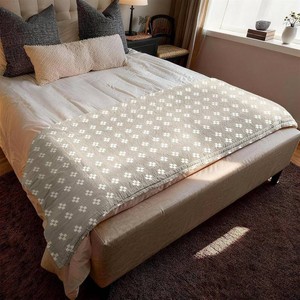 Cozy Lightweight Muslin 100% Cotton Blanket for Bed, Couch & Sofa, Summer Bedding Coverlet with Pattern,Camel, Queen 78x90