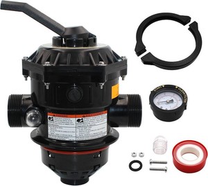 262506 1-12-Inch 6-Way Clamp Style Multiple Port Valve Top Mount Compatible with TagelusSand DollarMeteor Pool and Spa Sand Filter