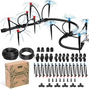 Push-to-Connect Drip Irrigation System Kit, Complete Premium Garden Watering System with 50FT 12 Mainline, Leak-Resistant Quick Connect Fittings, Adjustable Drip Emitters for Raised Beds, Greenhouse
