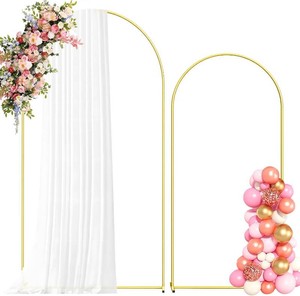 Metal Arch Backdrop Stand, 7.2FT6FT Wedding Arch Frame, Gold Wedding Arch Backdrop Stand Set of 2, Balloon Arch Backdrop for Wedding Birthday Party Baby Shower Graduation Ceremony Decor