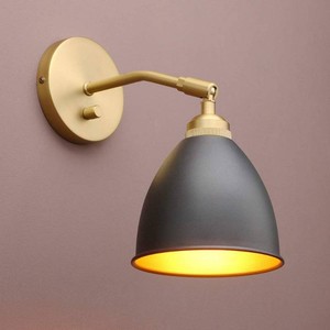 Yosoan Vintage Wall Sconce Bookcase Light, 1-Light Dimmable On Off Switch Industrial Mount Metal Fixture Lighting with 6.1 Oval Black Metal Shade in-Build Gold and Antique Canopy Reading Lamp