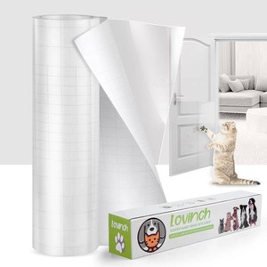 Thicken Vinyl Anti Cat Scratch Furniture Protector, Single-Sided Sticky Couch Protector for Cats, Flexible Couch Corner Guard Under Cats Claw, Cat Scratch Deterrent Tape-(160 x 12.4)